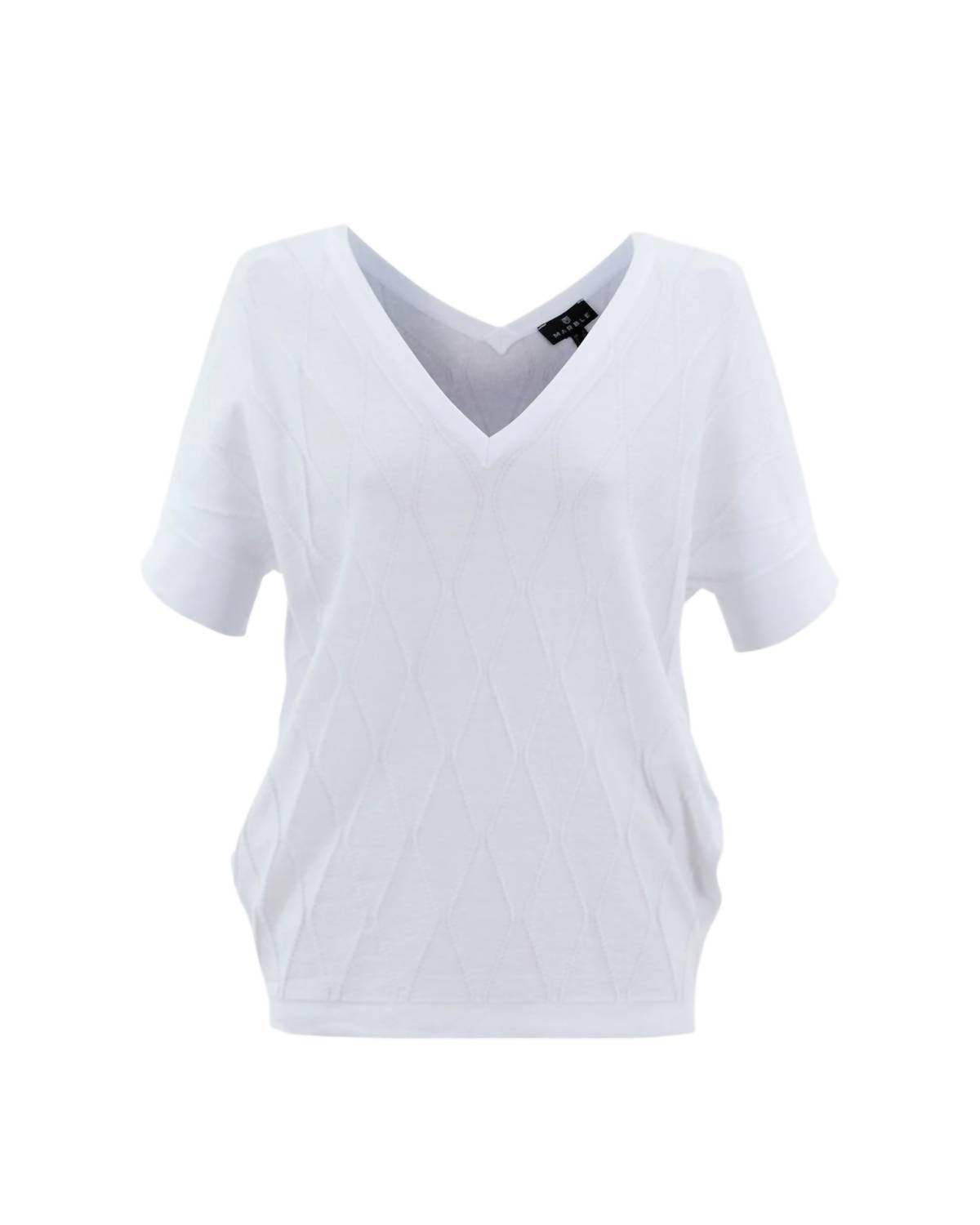 Marble - SHORT SLEEVE V-NECK TOP