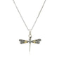 18k Yellow Gold and Sterling Silver Pendant in a Dragonfly Design