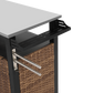 Outdoor Kitchen Wicker Island Rolling Cart & Storage Cabinet Brown