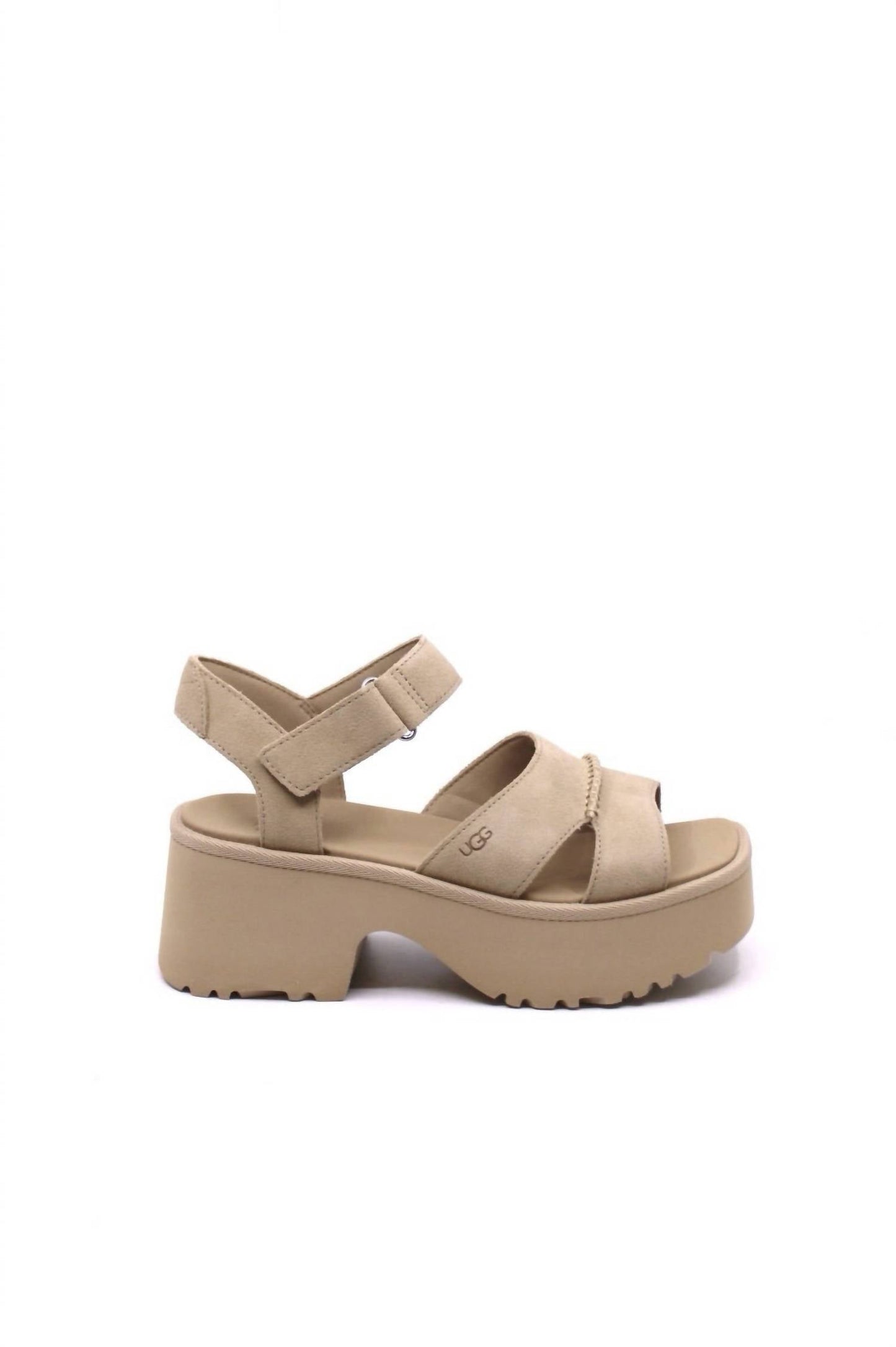 Ugg - महिलाओं के लिए न्यू हाइट्स एंकल स्ट्रैप सैंडल