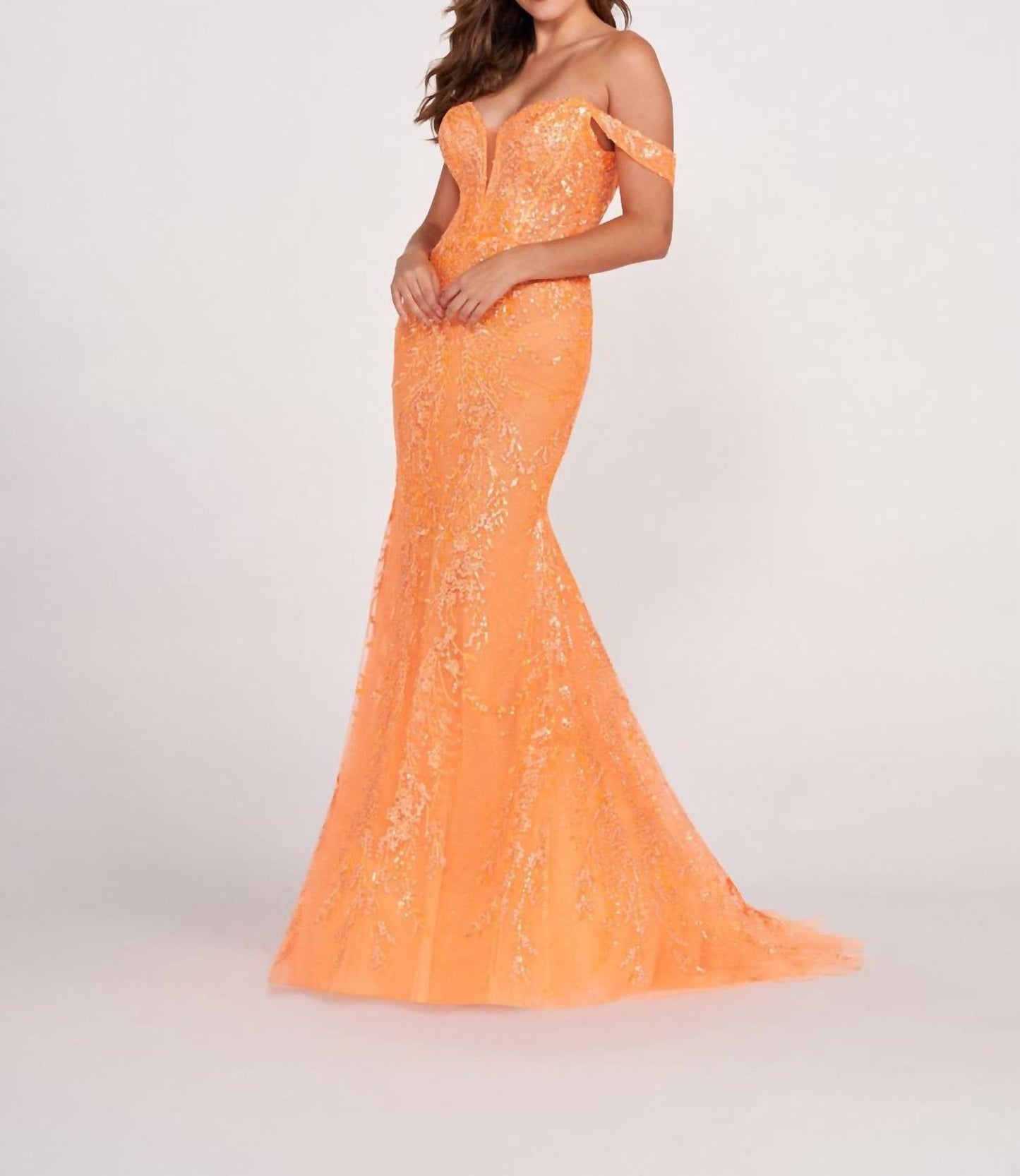 Ellie Wilde - Embroidered Lace Fit And Flare Prom Dress