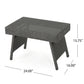 Outdoor Wicker Side Table With Rectangular Tabletop - Gray