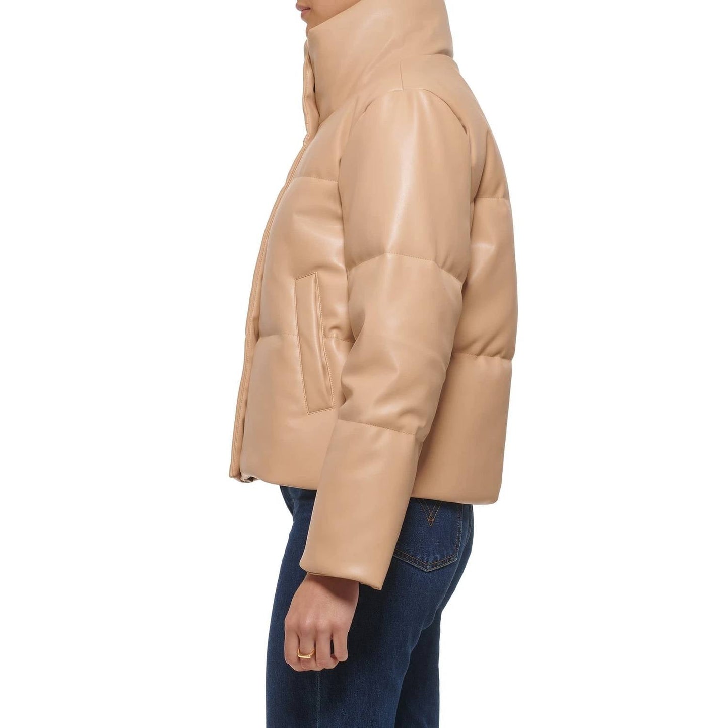 Levi'S - Juniors Faux Leather Bomber Puff Jacket