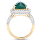 5.18 Carat Dyed Emerald and White Topaz .925 Sterling Silver Ring