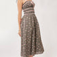 Trendsi - Davi & Dani Contrast Velvet Tape Smocking Bodice Midi Dress