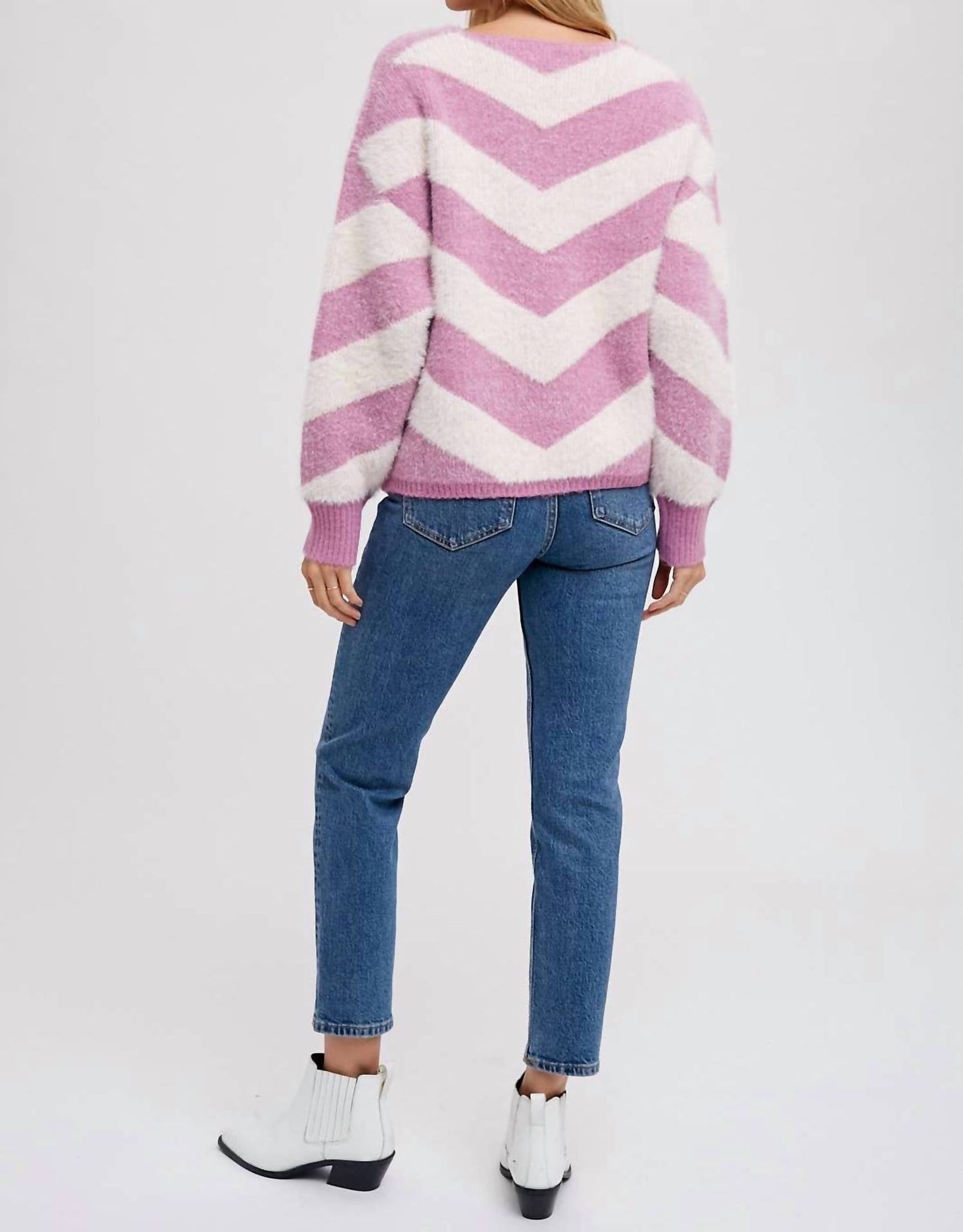 Bluivy - Chevron Soft Fuzzy Pullover