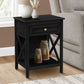 Accent End Table, 2 Tier, Storage Drawer, Transitional Style