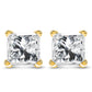 14K Yellow Gold 1/2 Cttw Princess Cut Diamond Solitaire Stud Earrings with Screwbacks (I-J Color, SI2-I1 Clarity)