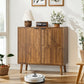 Farmhouse Style Sideboard Buffet Cabinet With Storage Bar Cabinet - Walnut