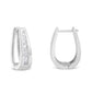 14k White Gold 1/4 Cttw Channel-Set Brilliant Round-Cut Diamond Hoop Earrings (I-J Color, I2-I3 Clarity)