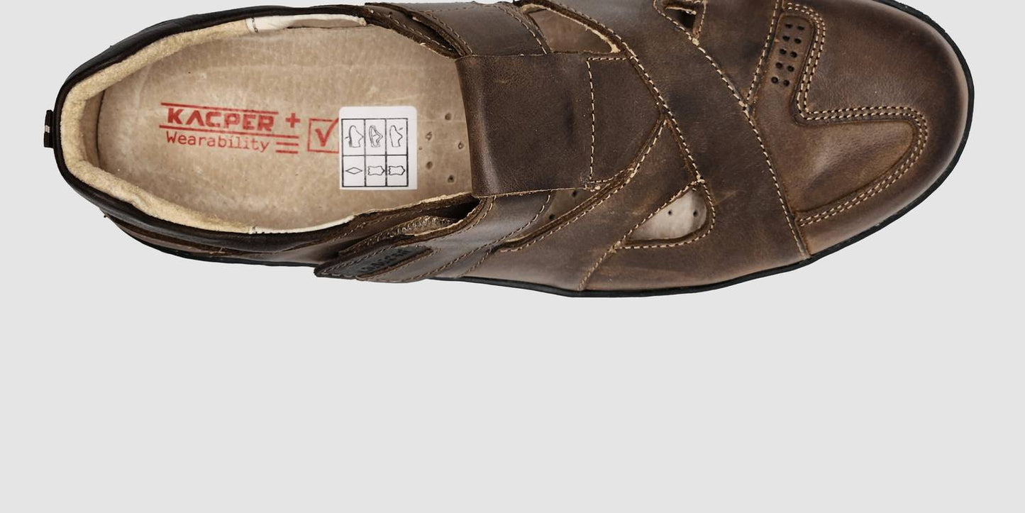 Kcr Group - Men's Everyday Closed-Toe Leather Sandals