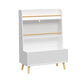 Bookshelf, Book Organizer With Toy Storage - White