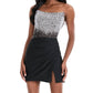 Ashleylauren - Beaded Mesh Mini Dress
