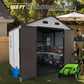 8x8 Ft Weatherproof Resin Storage Shed with Aluminum Frame