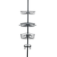 4 Tier Rustproof Shower Caddy Corner Organizer With Adjustable Shelves and Tension Pole