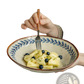 9-inch Ceramic Deep Plates with Blue Leaf Pattern