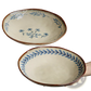 9-inch Ceramic Deep Plates with Blue Leaf Pattern