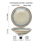 9-inch Ceramic Deep Plates with Blue Leaf Pattern