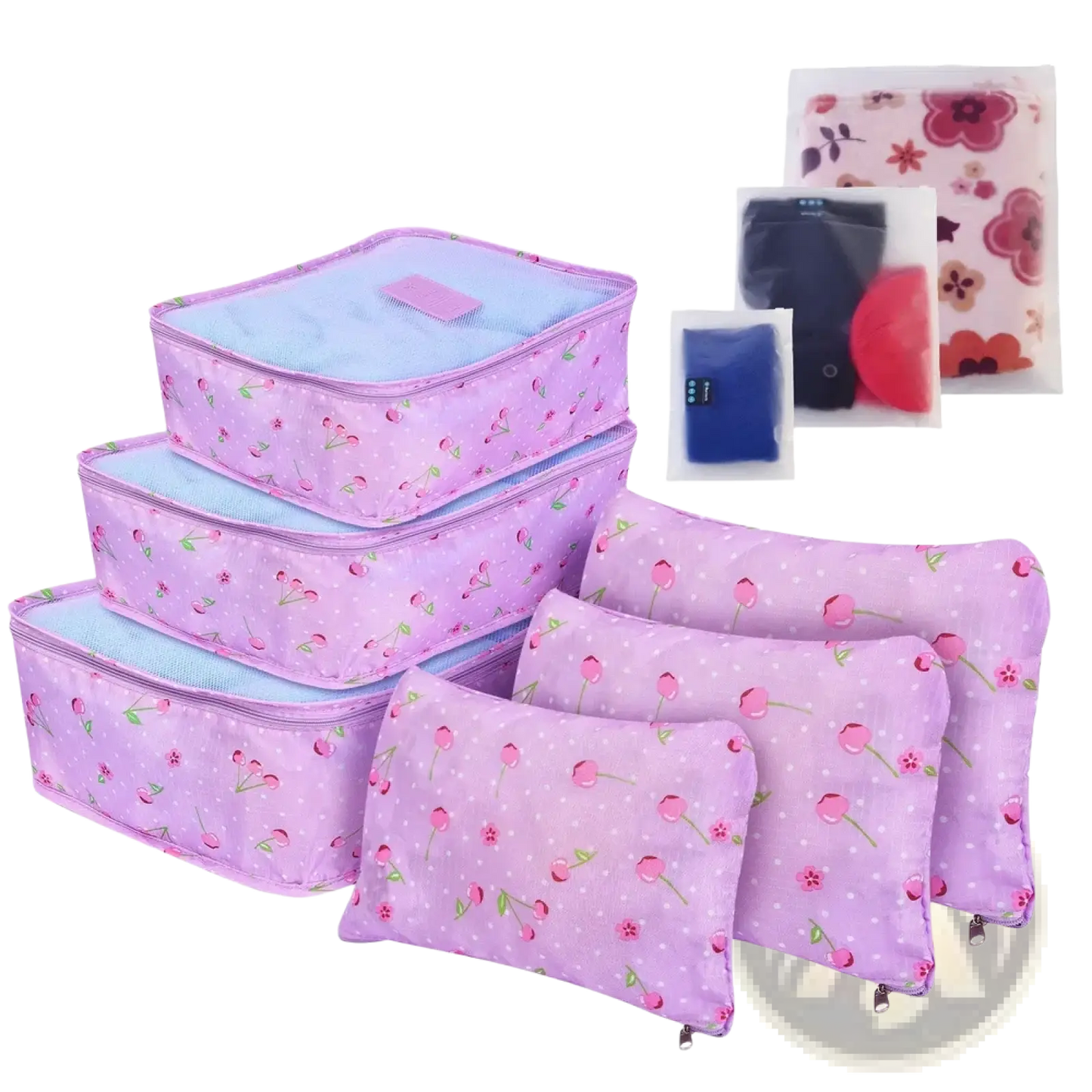 9 Piece Water Resistant Travel Packing Cube and Organizer Set