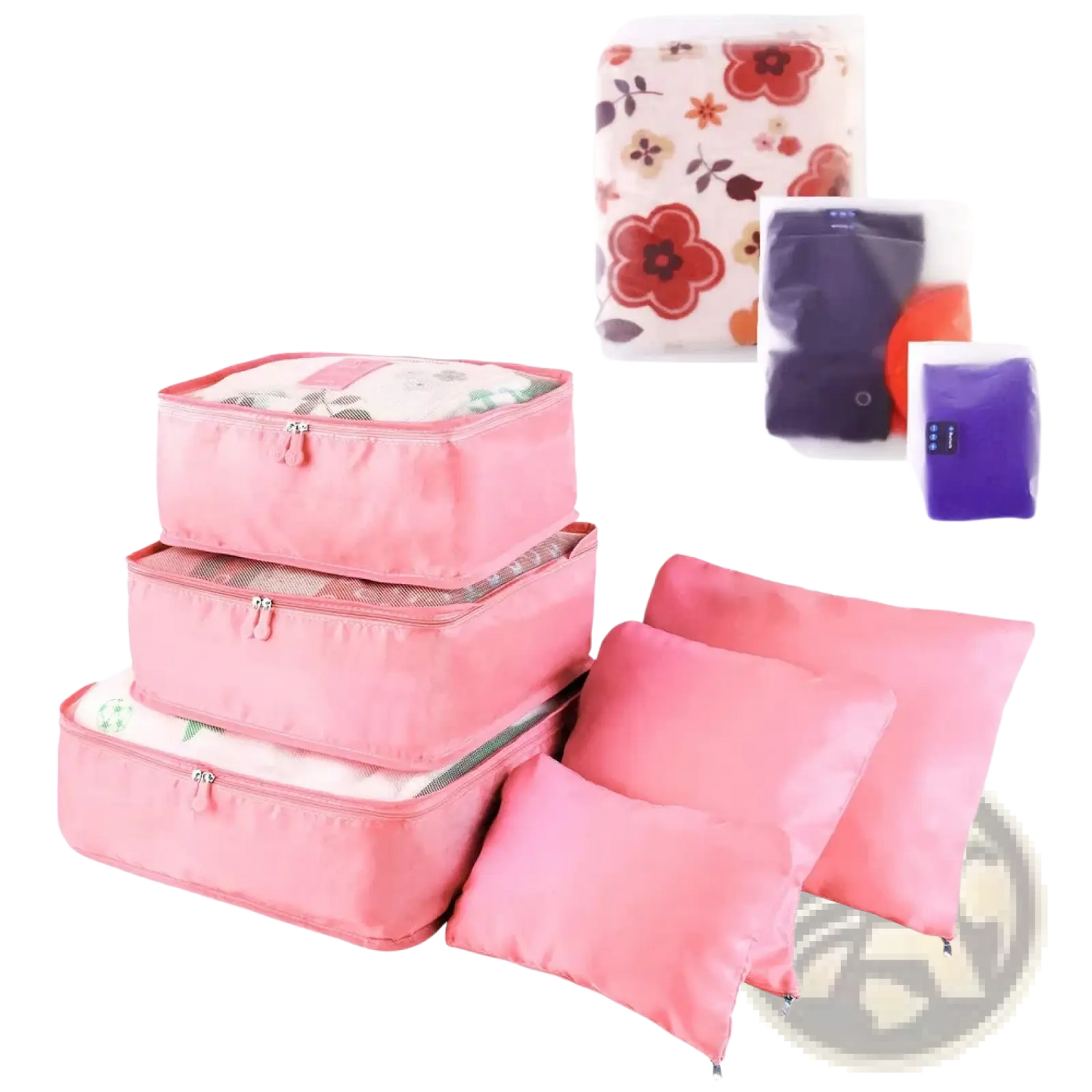 9 Piece Water Resistant Travel Packing Cube and Organizer Set