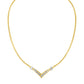 10K Yellow and White Gold 1/2 Cttw Princess Cut Diamond Channel-Set â€œVâ€ Shape 18" Franco Chain Necklace (H-I Color, SI2-I1 Clarity)