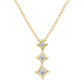 10K White Gold 1/5 Cttw Princess Cut Diamond 3 Stone Drop 18" Pendant Necklace (H-I Color, SI2-I1 Clarity)