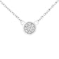 10K White Gold 1/4 Cttw Diamond Flower Pendant Necklace (I-J Color, I2-I3 Clarity) - Adjustable 16-18" chain