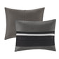 7 Pc Pieced Faux Suede Comforter Set Black Queen