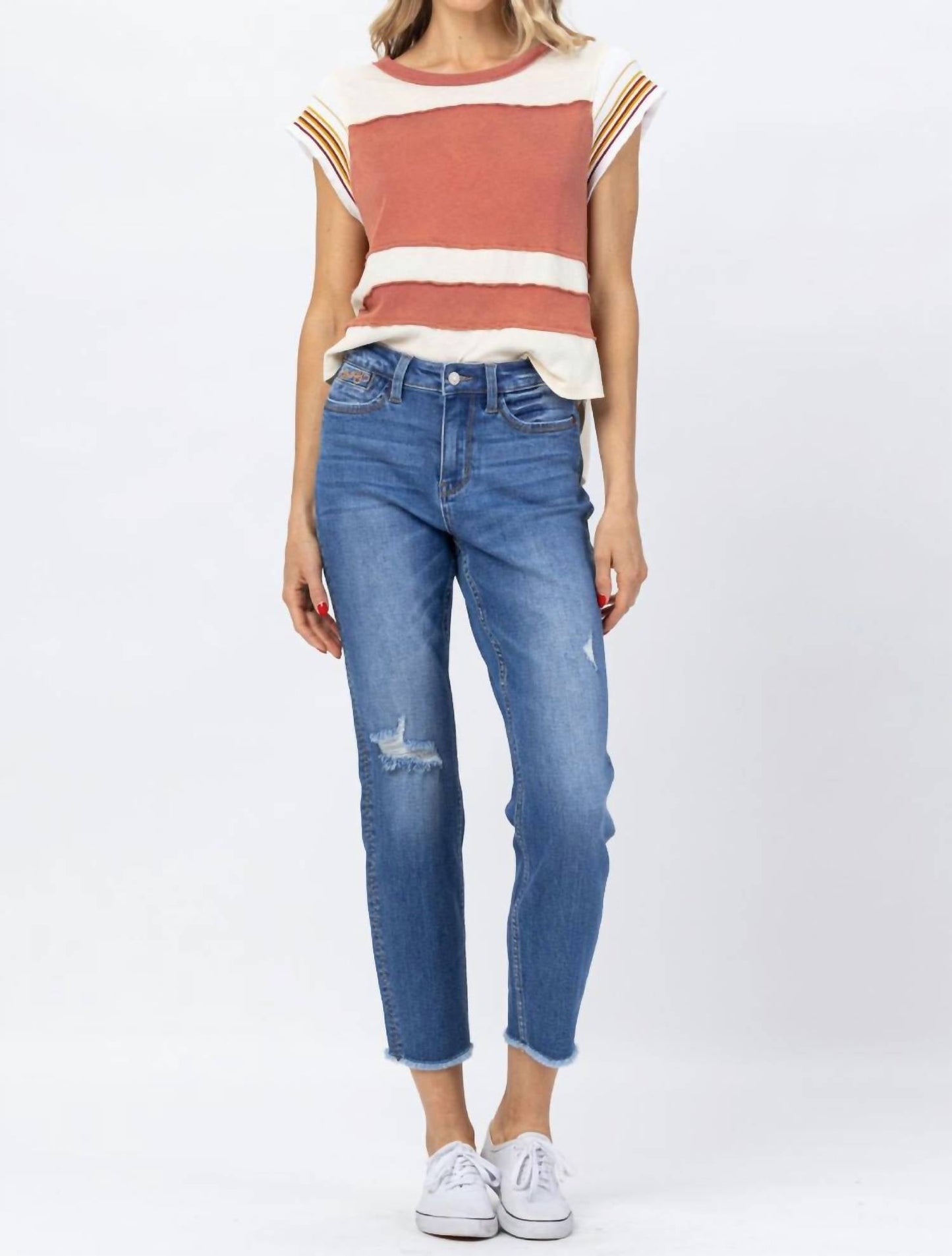 Judy Blue - Howdy High Waist Boyfriend Jean With Seam Stitch