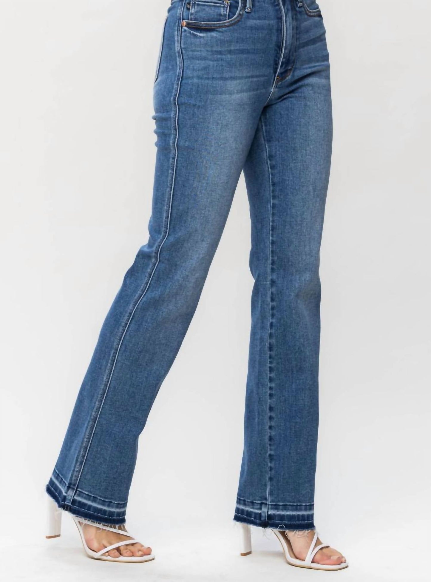 Judy Blue - High Waist Control Top Release Hem Slim Boot Jeans