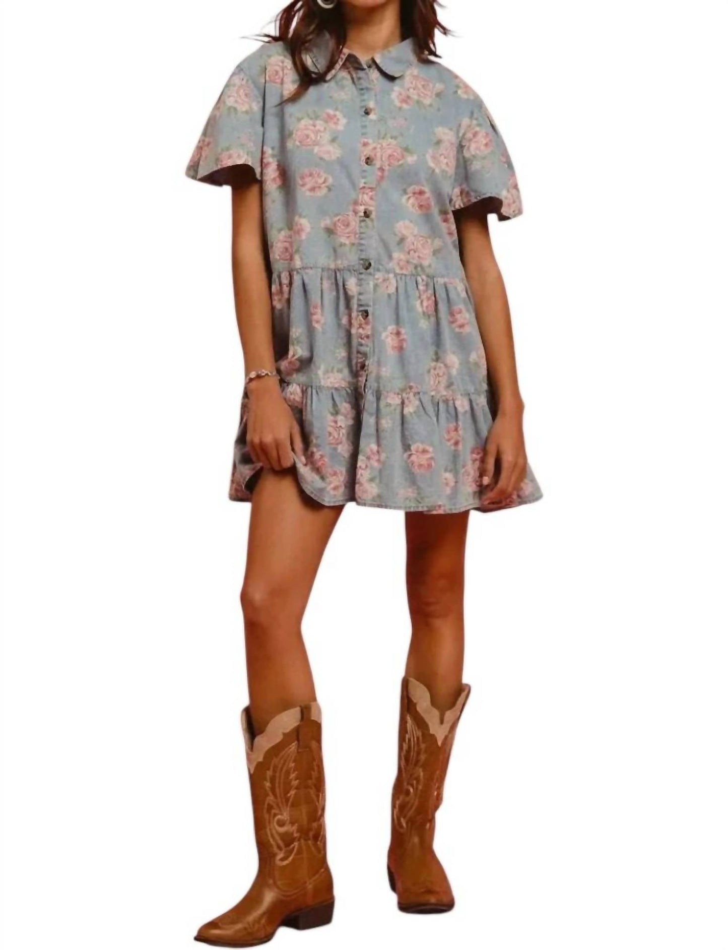 Bibi - Sweet Magnolia Denim Dress