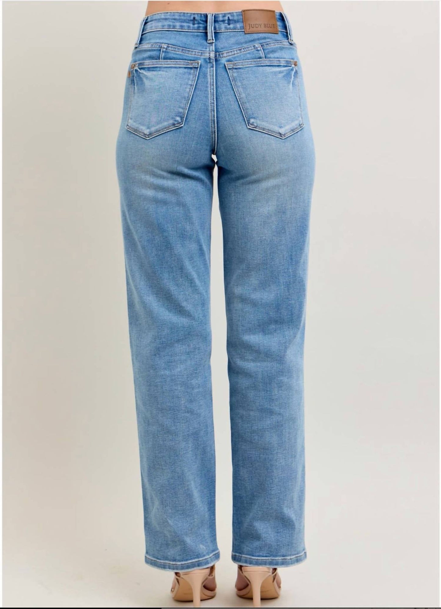 Judy Blue - Morning Mist Mid Rise Tummy Control Straight Leg Jean
