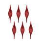 Red Ribbed Glass Drop Ornament (Set of 6)