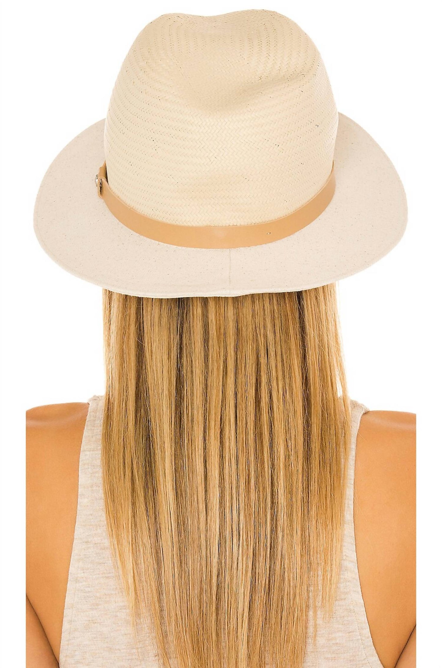 Rag & Bone - Women's Fedorah Brim Leather Trim Straw Hat