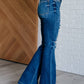 Judy Blue - Midrise Button Fly Trouser Flare With Distressing