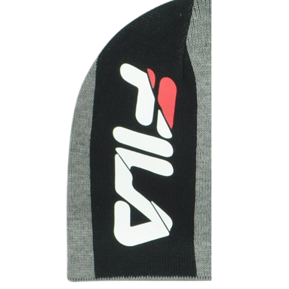 Fila Brand Skully Acrylic OFSA Adults Winter Cuffless Gray Black Knit Beanie Hat