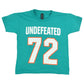 NFL Miami Dolphins Undefeated 72 Team Century Teal Youth Kids Tshirt Tee