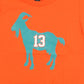 Miami Dolphins Football Dan Marino #13 Goat Orange Youth Child Tshirt Tee