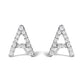 10K White Gold 1/10 Cttw Diamond Initial â€œAâ€ Stud Earring