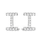 10K White Gold 1/10 Cttw Diamond Initial â€œAâ€ Stud Earring