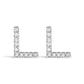 10K White Gold 1/10 Cttw Diamond Initial â€œAâ€ Stud Earring