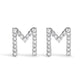 10K White Gold 1/10 Cttw Diamond Initial â€œAâ€ Stud Earring