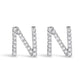 10K White Gold 1/10 Cttw Diamond Initial â€œAâ€ Stud Earring