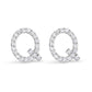 10K White Gold 1/10 Cttw Diamond Initial â€œAâ€ Stud Earring