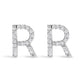 10K White Gold 1/10 Cttw Diamond Initial â€œAâ€ Stud Earring