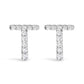 10K White Gold 1/10 Cttw Diamond Initial â€œAâ€ Stud Earring