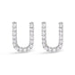 10K White Gold 1/10 Cttw Diamond Initial â€œAâ€ Stud Earring