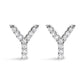 10K White Gold 1/10 Cttw Diamond Initial â€œAâ€ Stud Earring