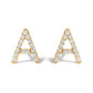 10K White Gold 1/10 Cttw Diamond Initial â€œAâ€ Stud Earring
