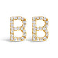 10K White Gold 1/10 Cttw Diamond Initial â€œAâ€ Stud Earring